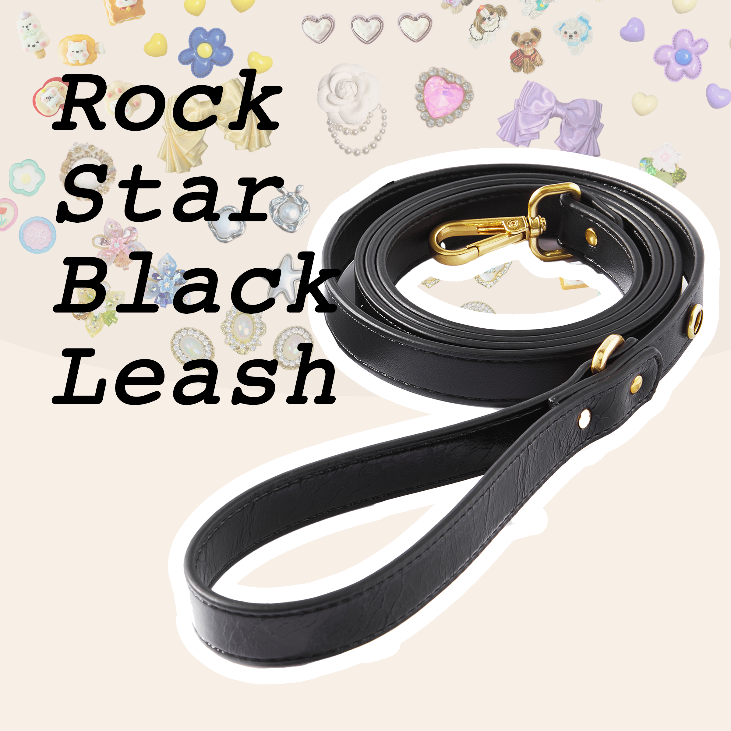 Rock Star Black Pet Leash