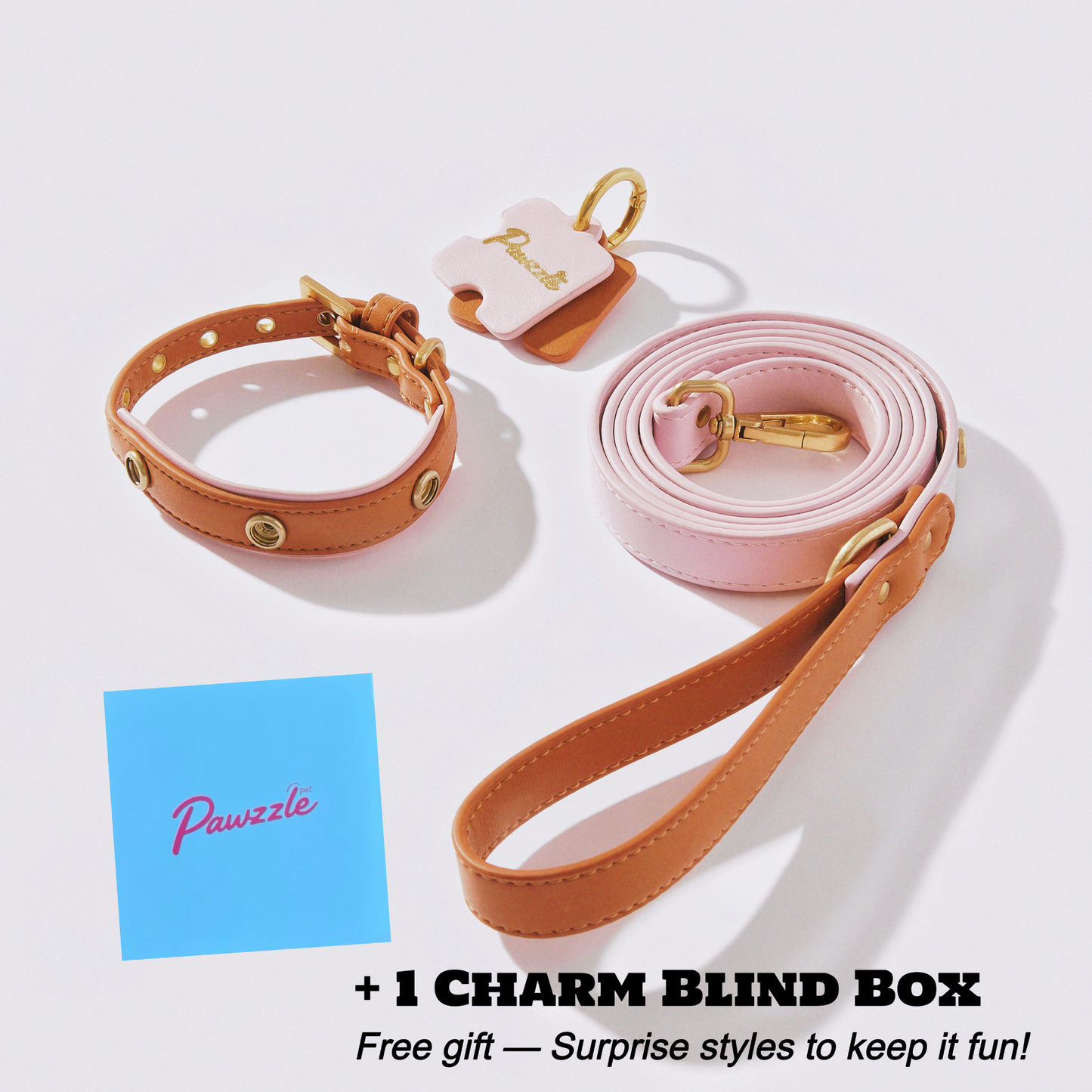 DIY Collar&Leash Set + Charm Blind Box-Four Color to choose