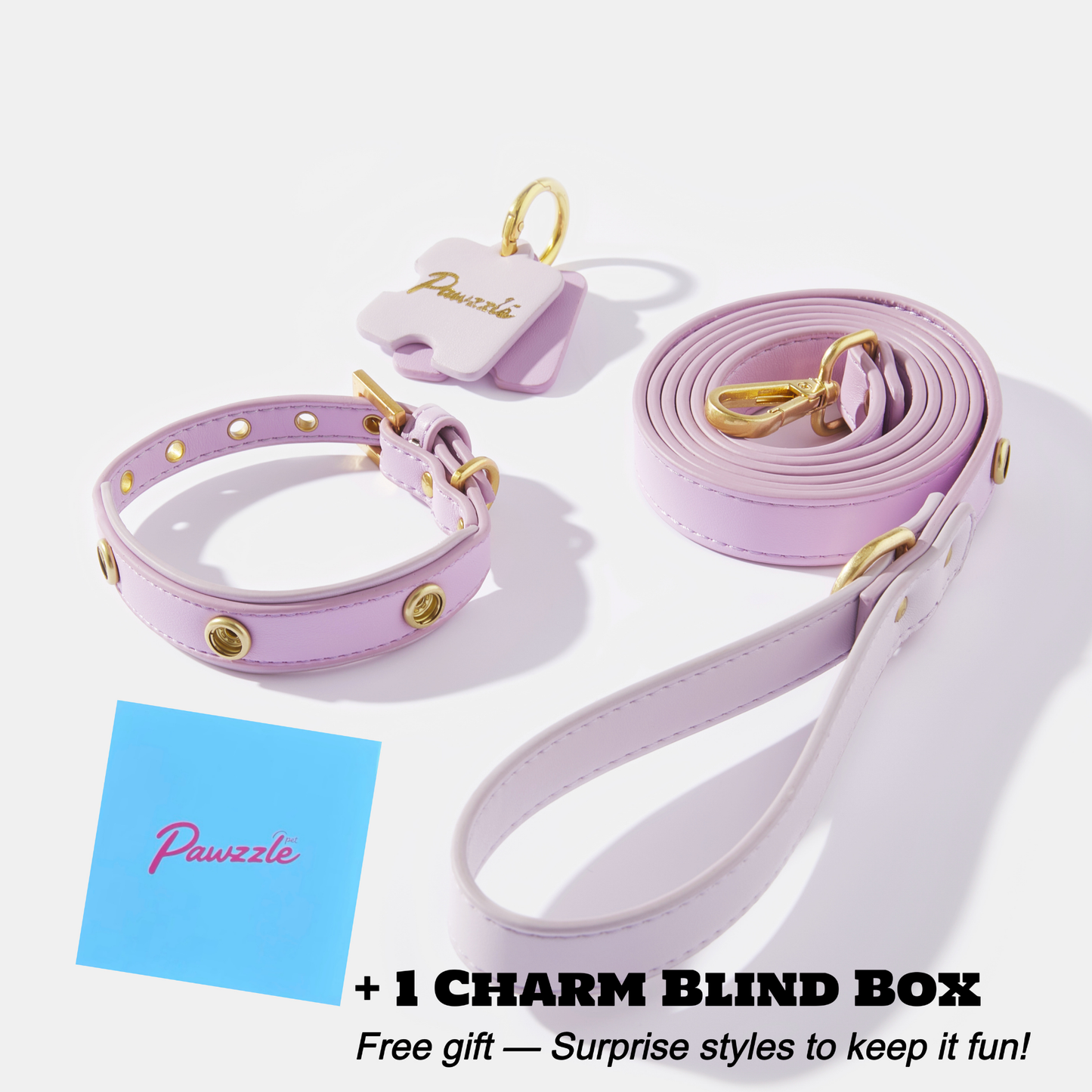 DIY Collar&Leash Set + Charm Blind Box-Four Color to choose