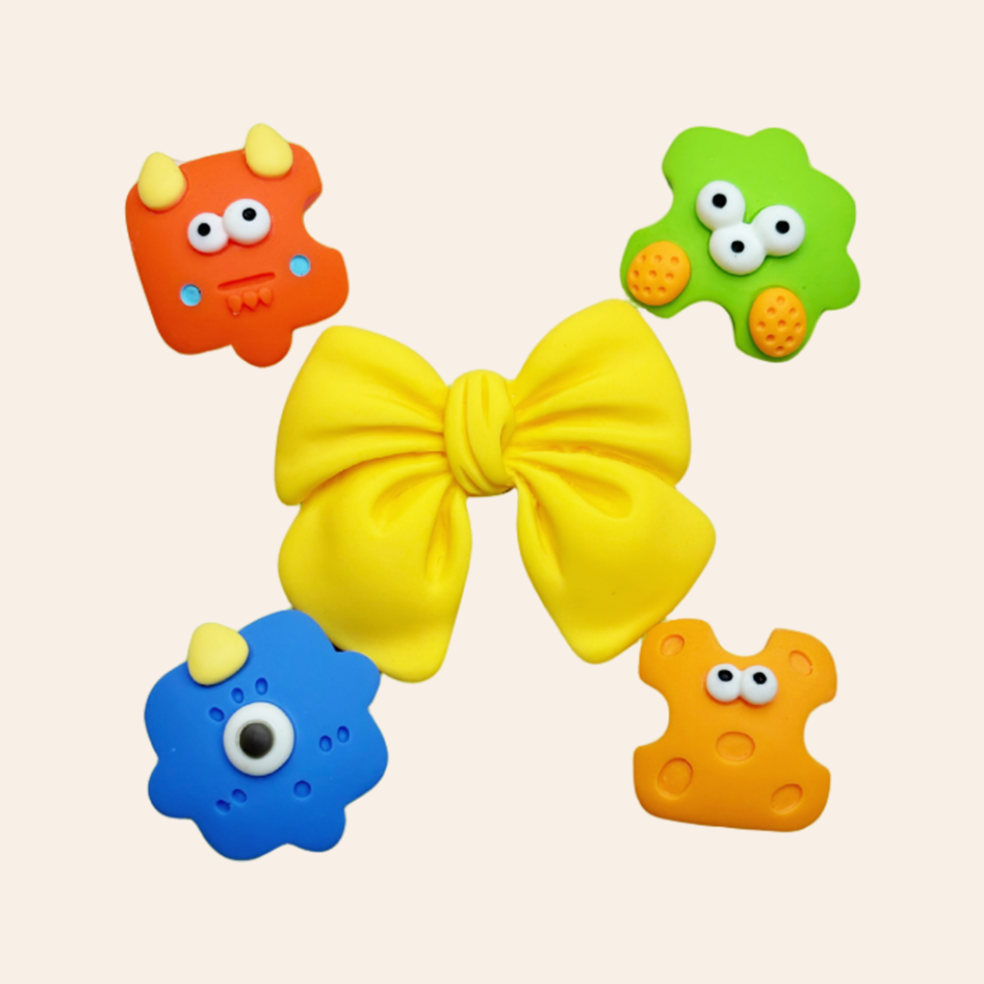Cute Monster-Colorful Whimsical Monster & Bow Charms