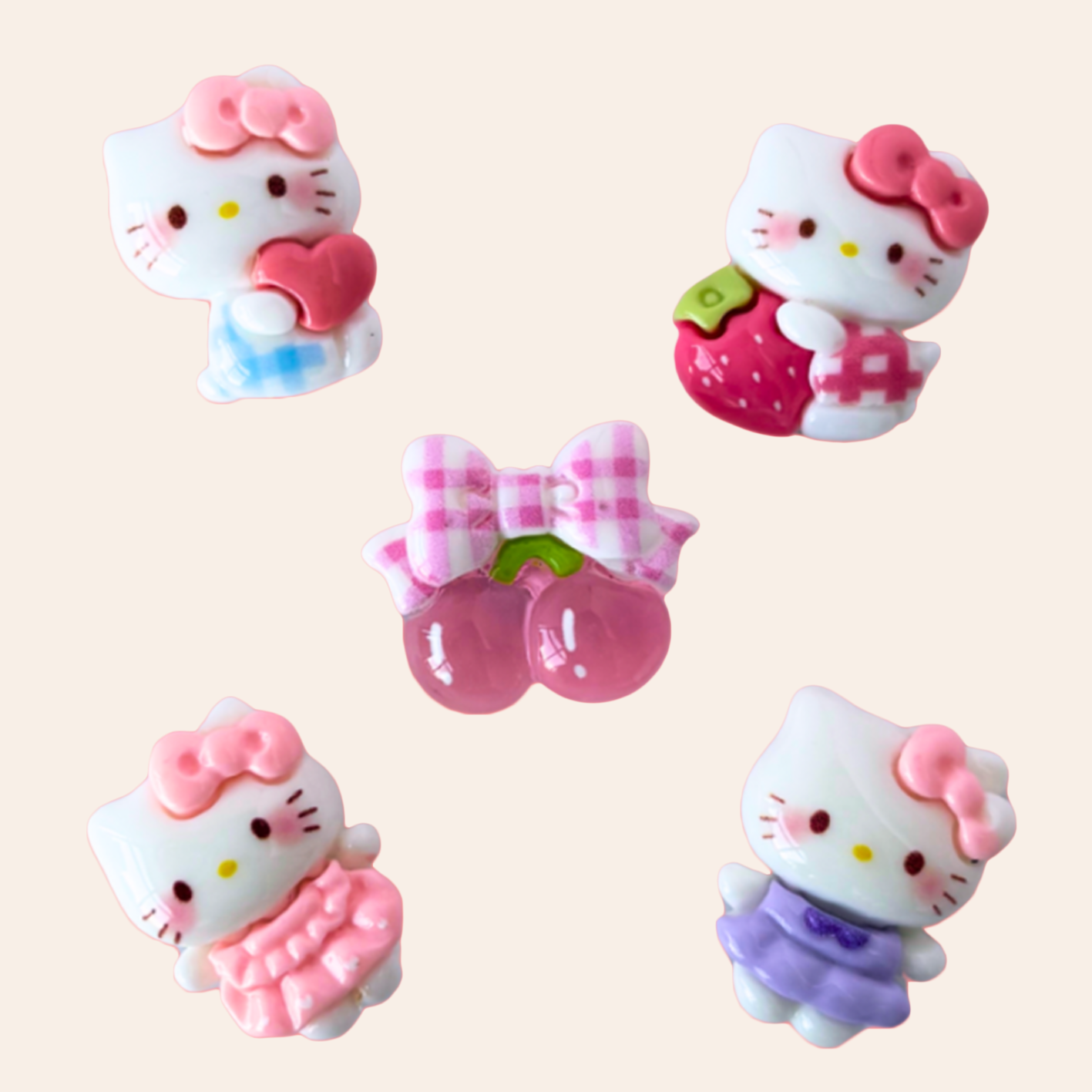 Cherry Kitty Pet Collar Charms Set