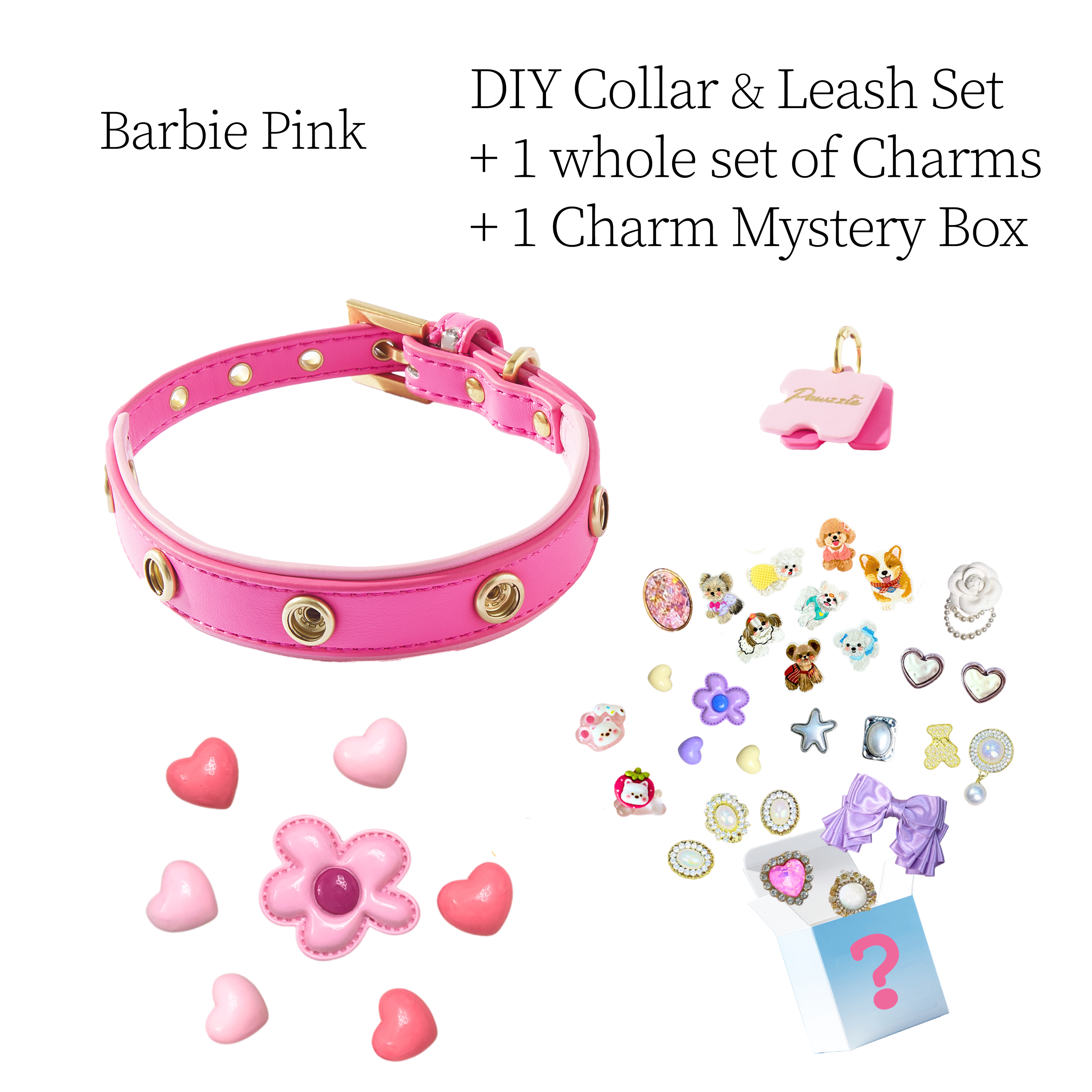 DIY Collar Set + Charm Blind Box-Barbie Pink