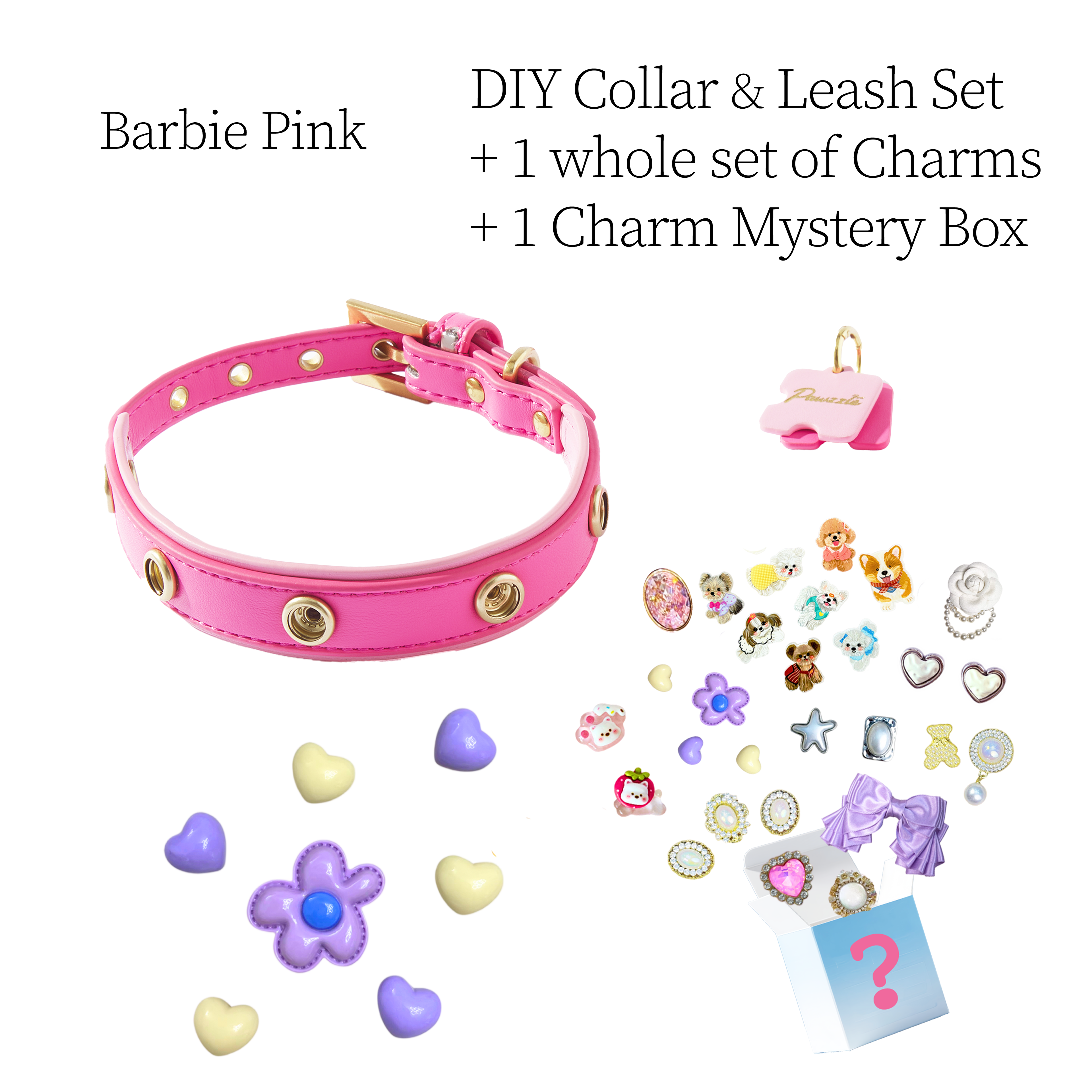 DIY Collar Set + Charm Blind Box-Barbie Pink