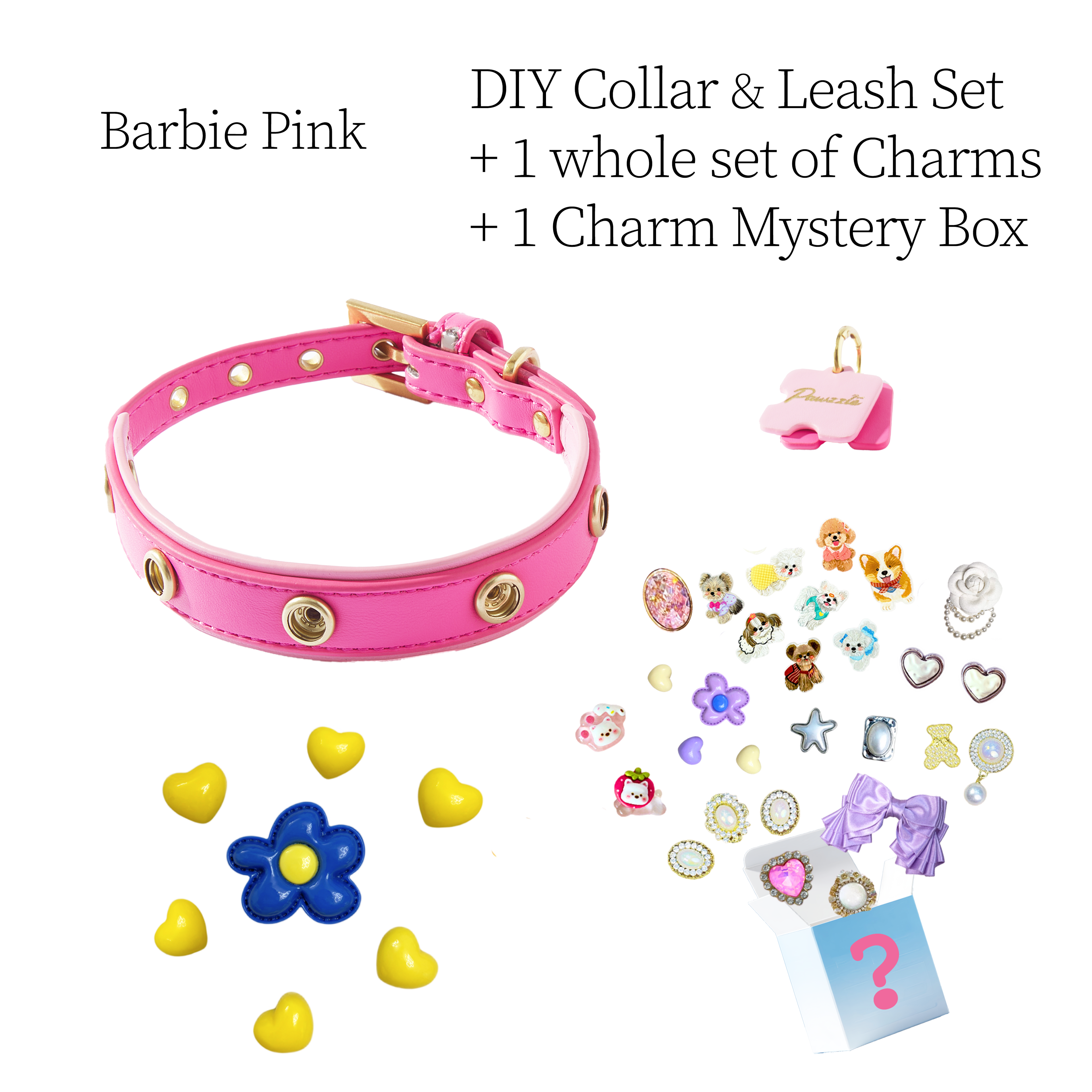 DIY Collar Set + Charm Blind Box-Barbie Pink