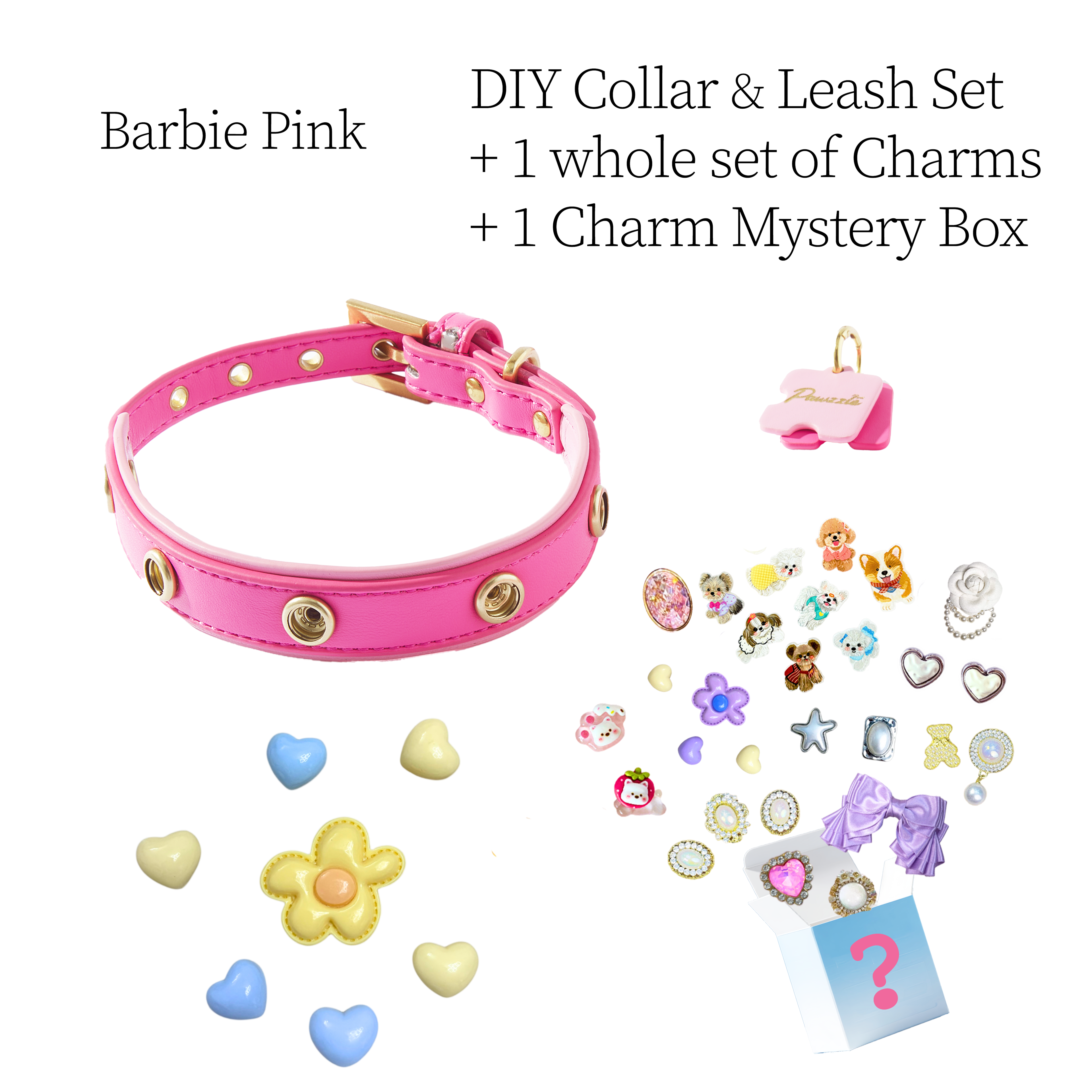 DIY Collar Set + Charm Blind Box-Barbie Pink